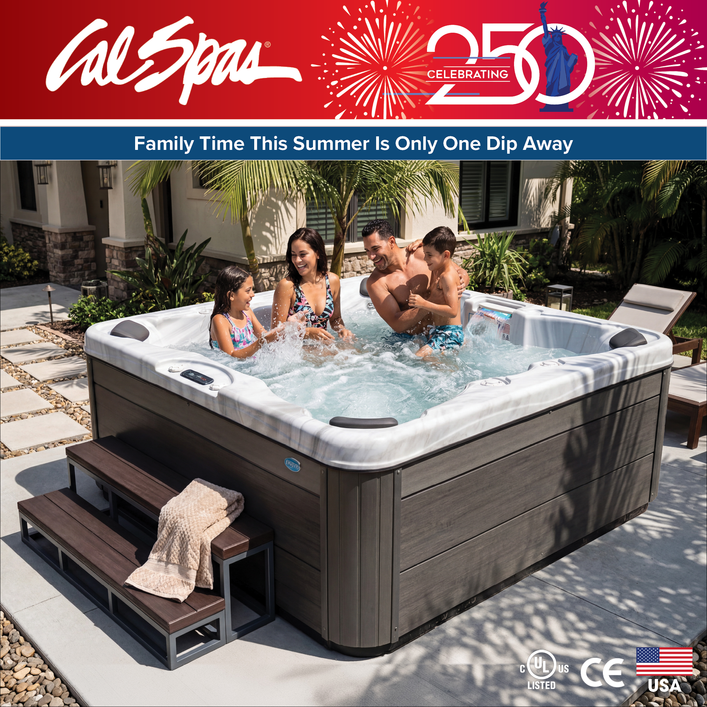 Calspas hot tub being used in a family setting - Poland